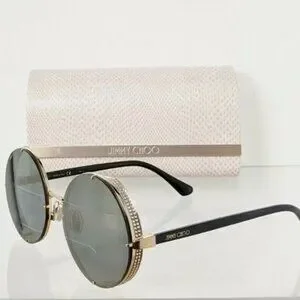 Jimmy Choo Sunglasses Black Unisex 58mm Jimmy Choo Round Sunglasses Lilo/S 2M29O Black/Gold 58mm  main image 3